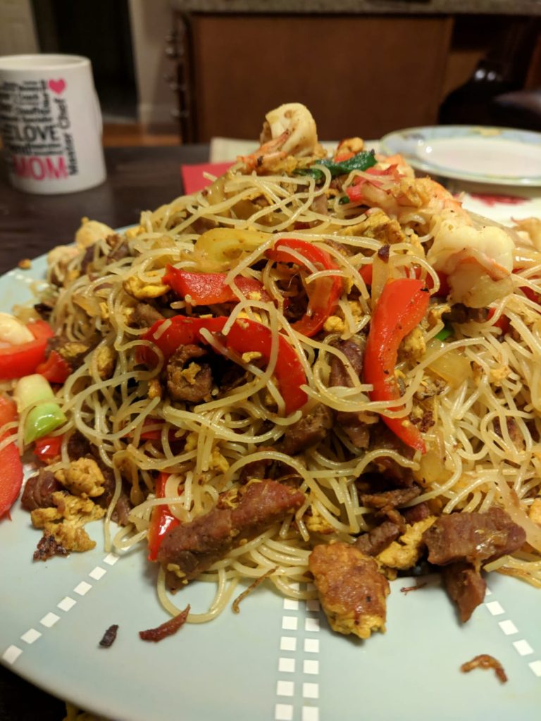 Delicious Hong Kong style curry Singapore noodles