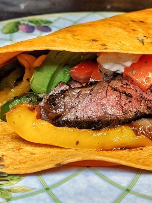 beef fajita jalapeno wrap closeup